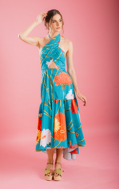 TURKOISE MIDI DRESS